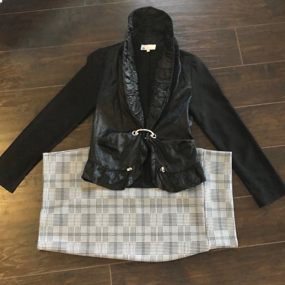 Black, unique blazer. Size S.
